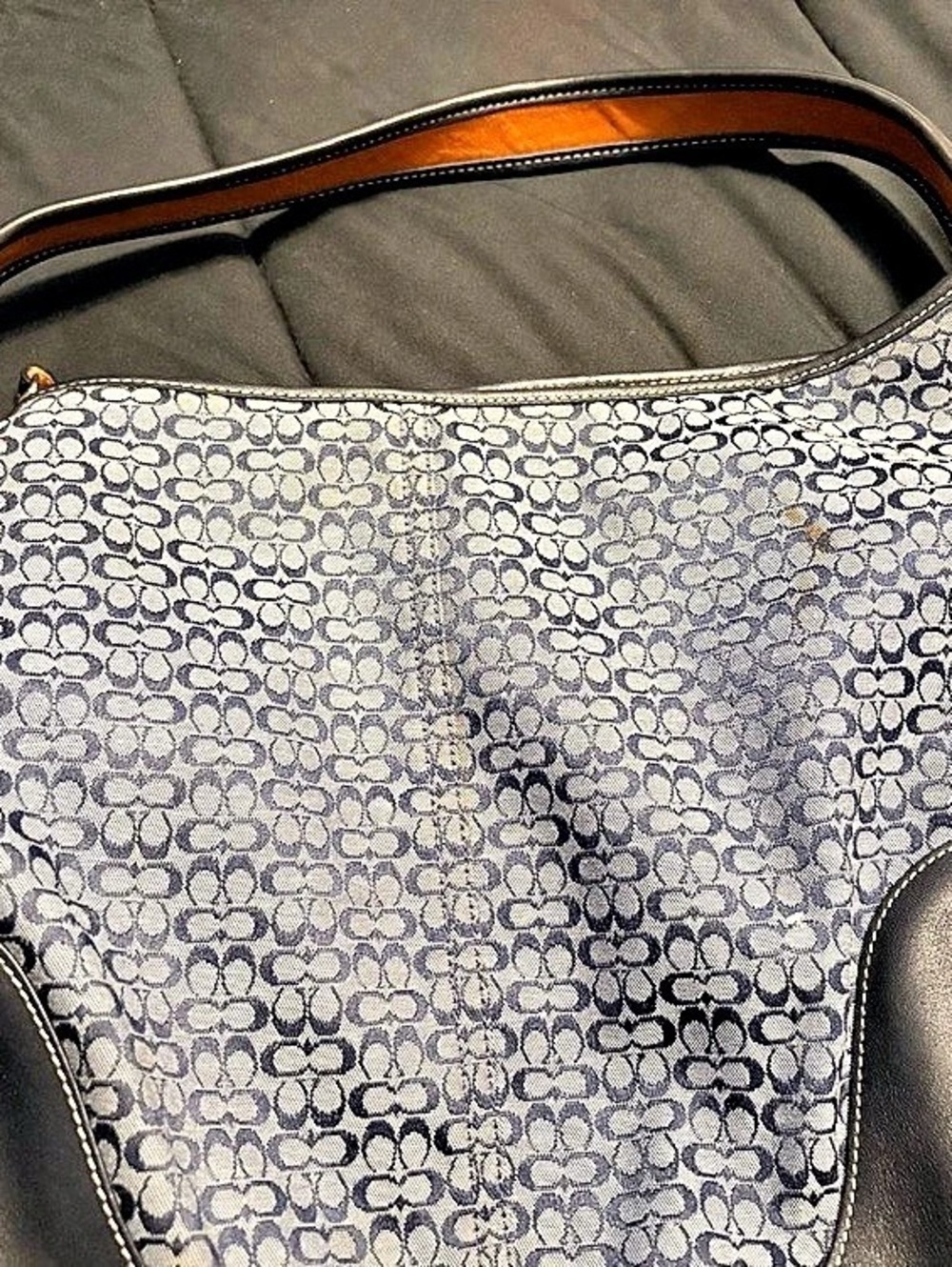 Coach K2K-6618 Light Blue and Navy Hobo Bag